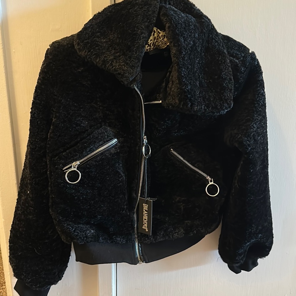 Nwt Blank Nyc Womens Level Up Sherpa Jacket Black Size Xs